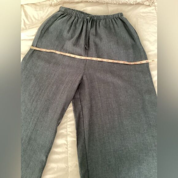 NWT WEWOREWHAT M soft navy color Linen blend pants - Picture 6 of 9